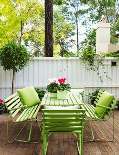 Lime green cheap patio chairs