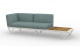 Bondi Belle 2-Seat Right Arm Sofa w/Teak Side Table