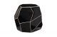 Ceramic Artisan Series Geo Stool/Accent Table in Black with White Lines