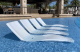 Curved Pool Chaise Green Lounge Chair