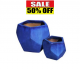 Geometric Deep Blue Planters Set of 2