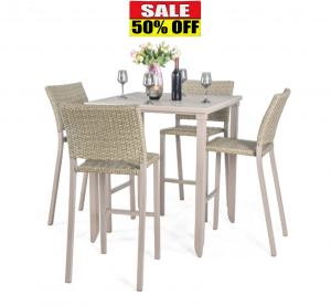 Scottsdale Wicker 5 pc Bar set Driftwood