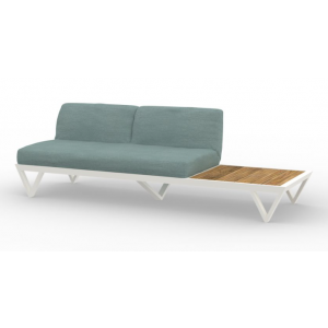 Bondi Belle 2-Seat Armless Sofa w/Teak Side