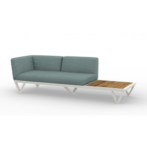 Bondi Belle 2-Seat Right Arm Sofa w/Teak Side Table