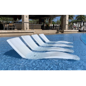 Curved Pool Chaise Green Lounge Chair