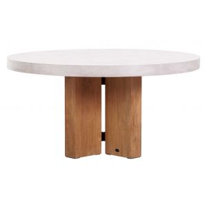 Perpetual 60" Round Java Teak Dining Table-White
