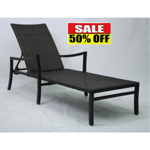 Scottsdale Wicker Chaise Lounge Walnut