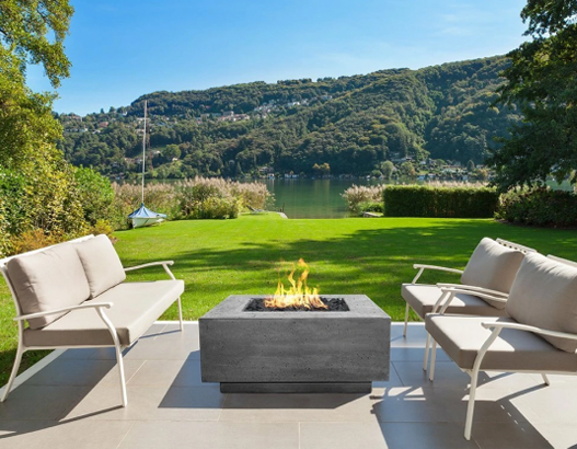 Square Tavola 42 Concrete Firepit