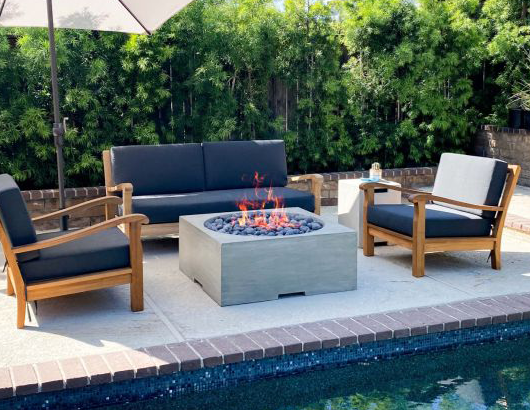 Square Piazza Concrete Firepit