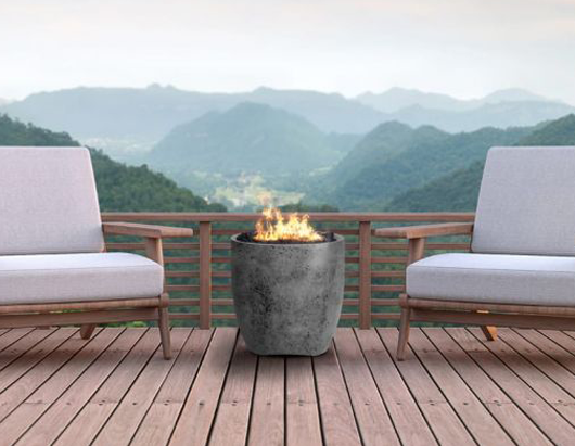 Round Pentola Concrete Firepit