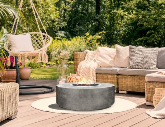 Round Cilindro Concrete Firepit